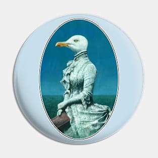 Victorian seagull Lady Oval Pin