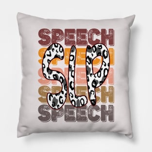 Speech Language Pathologist Stacked Cheetah Leopard Back to School Pillow