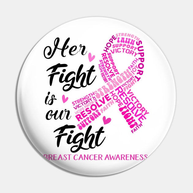 Breast Cancer Awareness Her Fight is our Fight Pin by ThePassion99