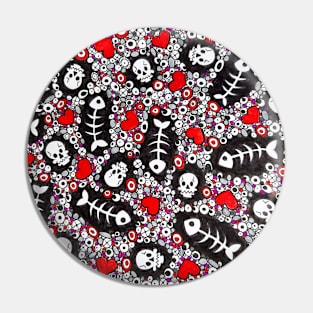 Skulls and fishbones Pin