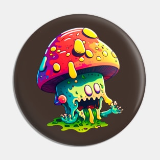 Enchanting Fungi Fantasia - Psychedelic Magic Mushroom Artwork Pin