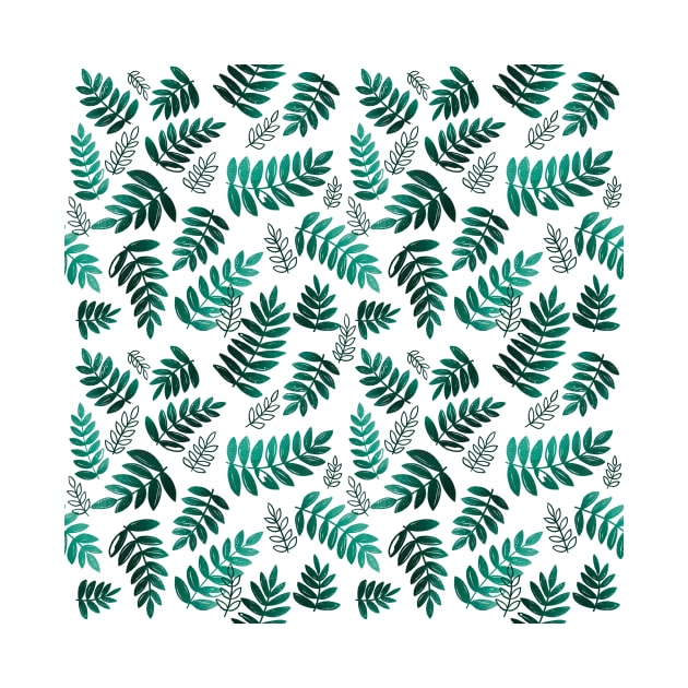 Modern Fern Leaves - Teal by monitdesign