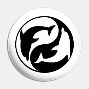 Yin Yang Dolphins Pin