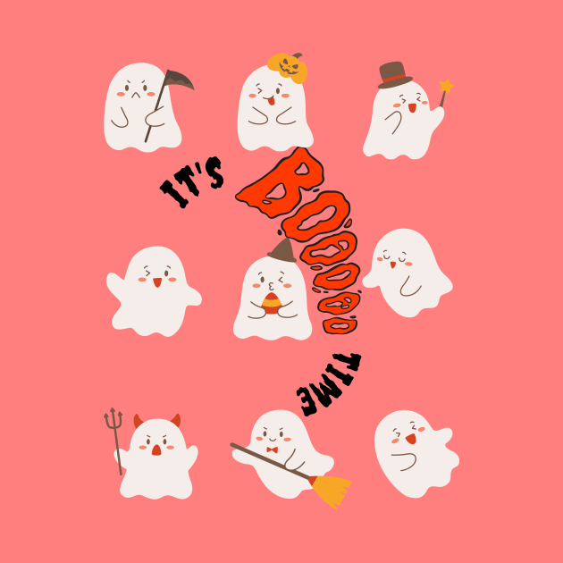 It's Boo Time Shirt, Funny T-Shirt, Cute Ghosts Tee, Halloween Gift Ideas by SailorDesign