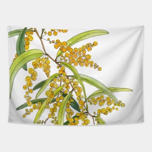 Australian Yellow Wattle Flower Tapestry