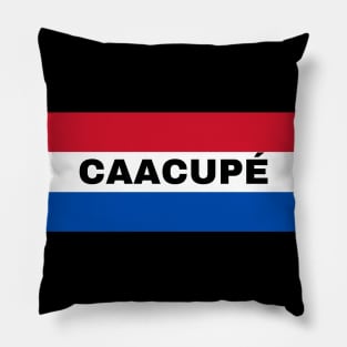 Caacupé City in Paraguay Flag Colors Pillow