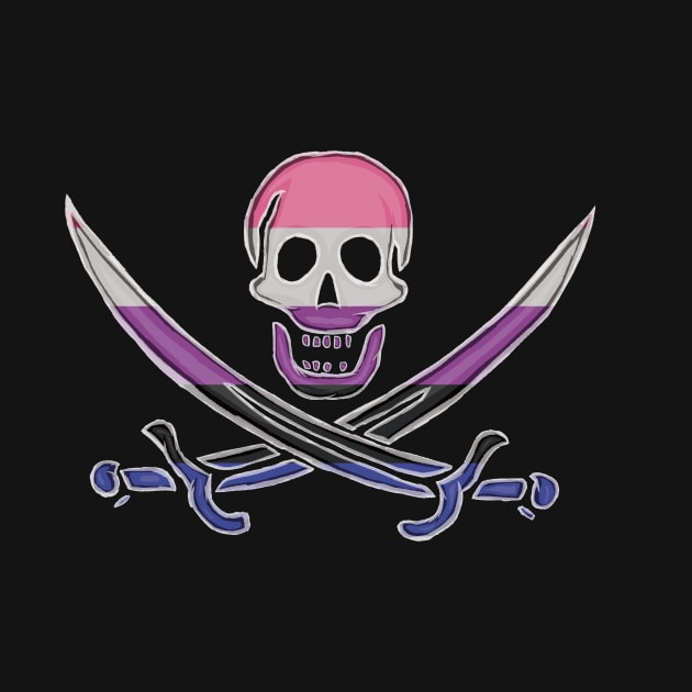 Genderfluid Pirate Pride (darkMode) by BeSmartFightDirty