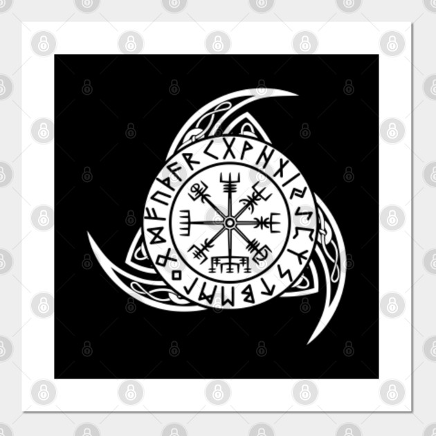 Back Design Vegvisir Runes Celtic Tattoo Viking Shirts Viking Posters And Art Prints Teepublic