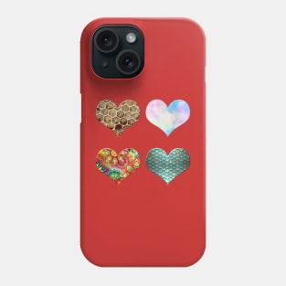 Textured Hearts Phone Case