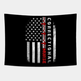 Nurse Heartbeat Flag American shirt Tapestry