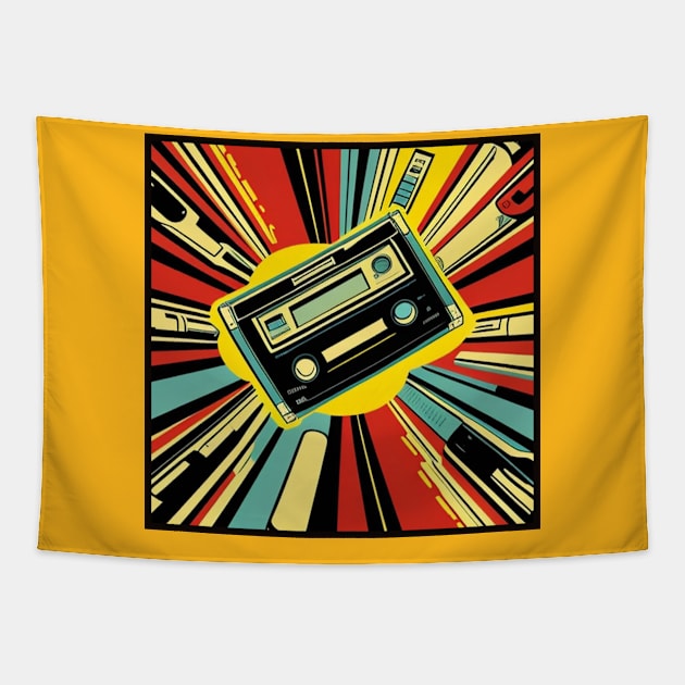 Vintage Retro Music 80s Audio Cassette Tape 085 Tapestry by musicgeniusart