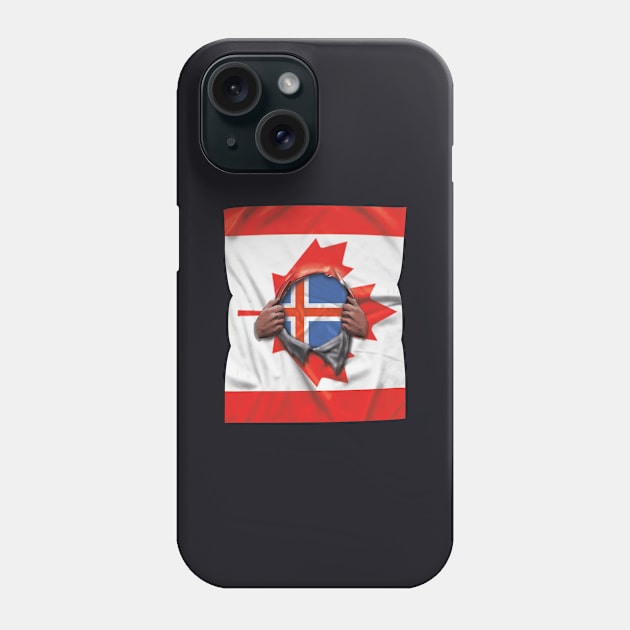 Iceland Flag Canadian Flag Ripped Open - Gift for Icelandic From Iceland Phone Case by Country Flags