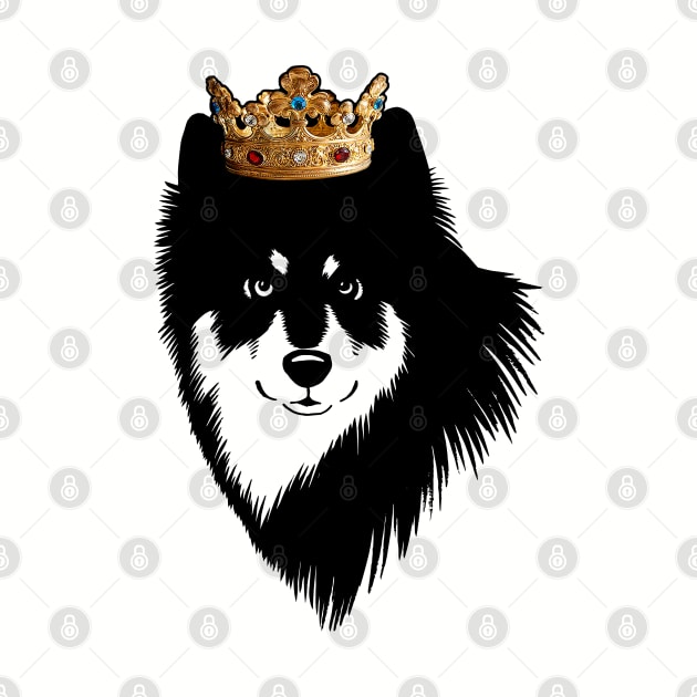 Finnish Lapphund Dog King Queen Wearing Crown by millersye