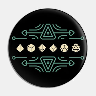 Futuristic Geometric Subtle Polyhedral Dice Set Pin