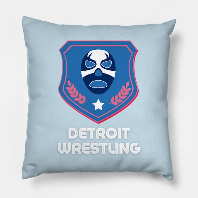 Detroit Wrestling "Shocking Blue" Pillow by DDT Shirts