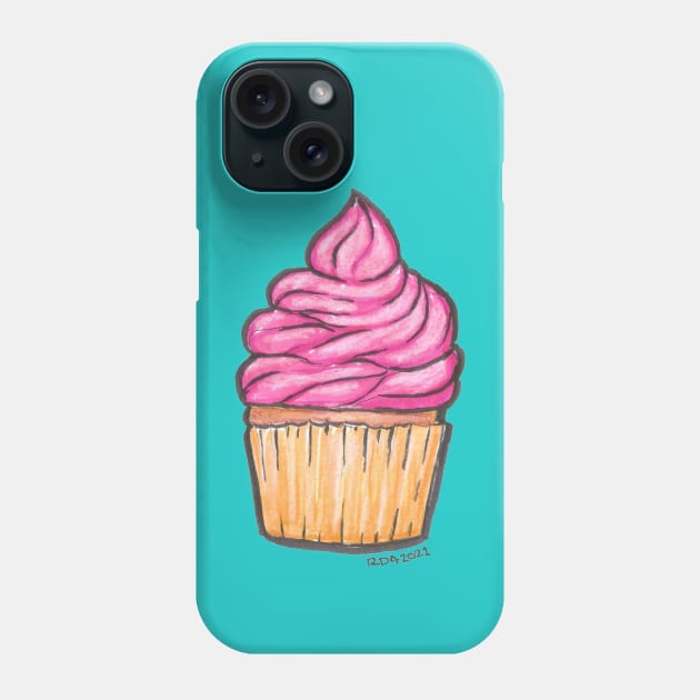 Pink Cupcake Phone Case by ReneeDixonArt