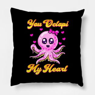 You Octopi My Heart Adorable Baby Octopus Pun Pillow