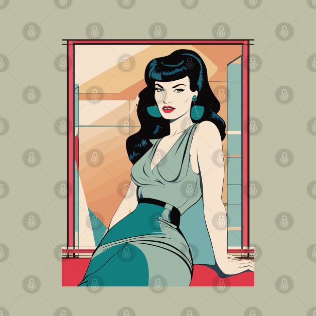 Glamour Seat Bettie Page Retro Art Deco by di-age7