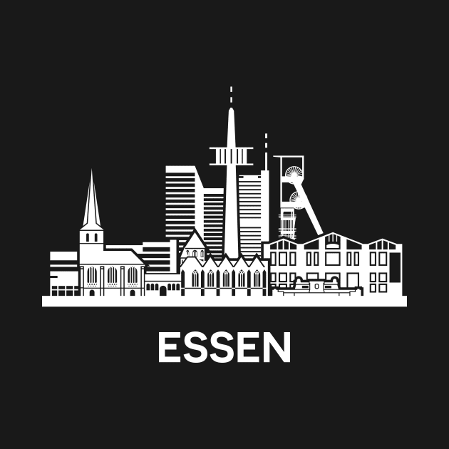 Essen Skyline, white by yulia-rb