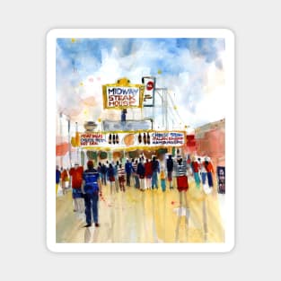 Jersey Shore - Seaside Heights - Watercolor - Boardwalk Magnet