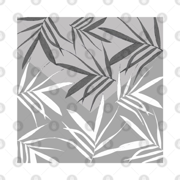 Envelop Leaves decoration. blackwhite. by PrintedDreams