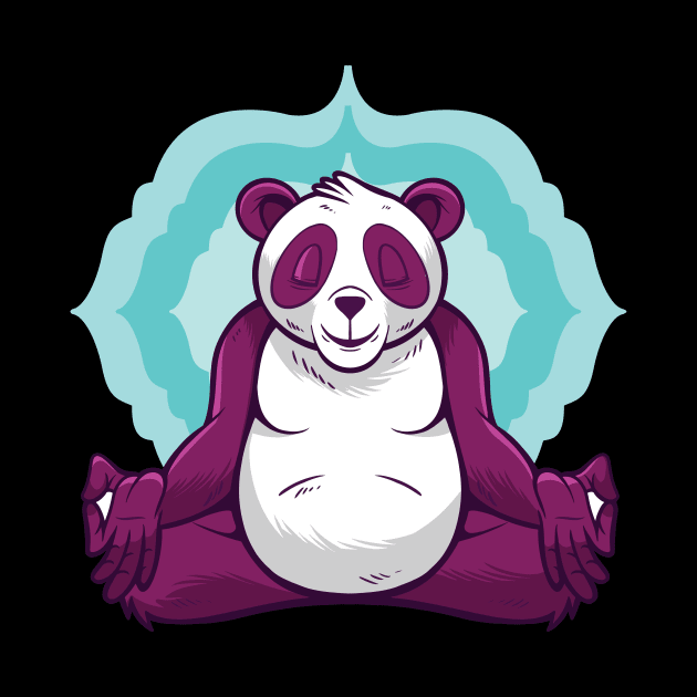 Panda yoga meditation funny by Midoart