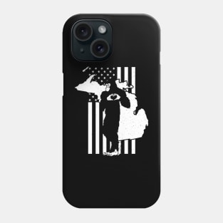 Michigan Bigfoot American Flag Phone Case