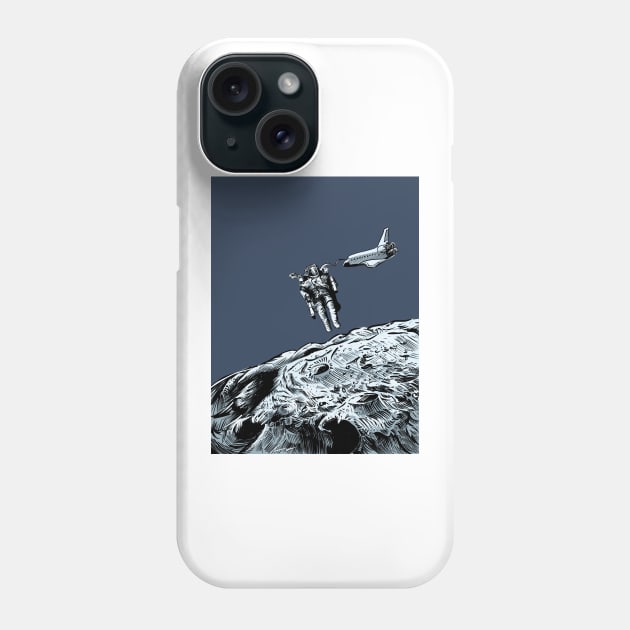 Spaceman by the moon Phone Case by stephenignacio