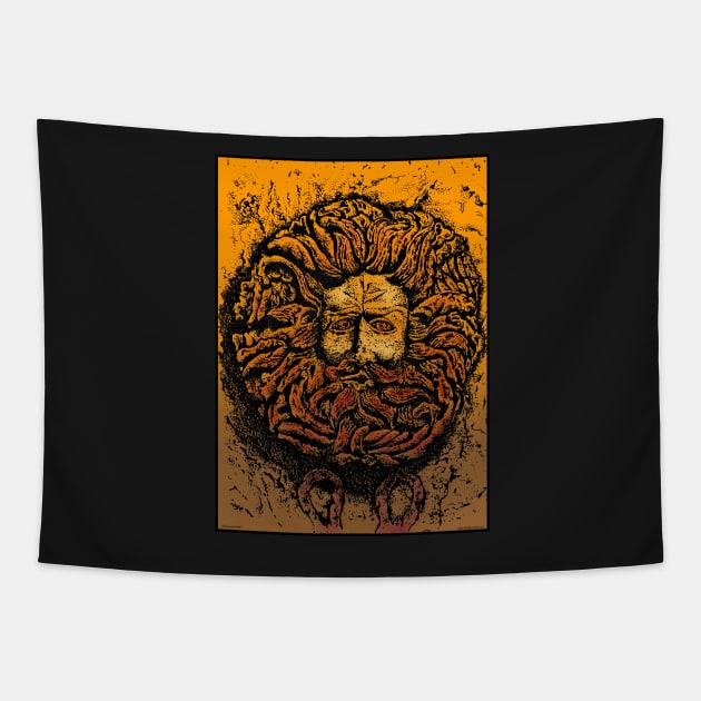 CELTIC GORGAN MAN SNAKEHEAD Tapestry by Larry Butterworth