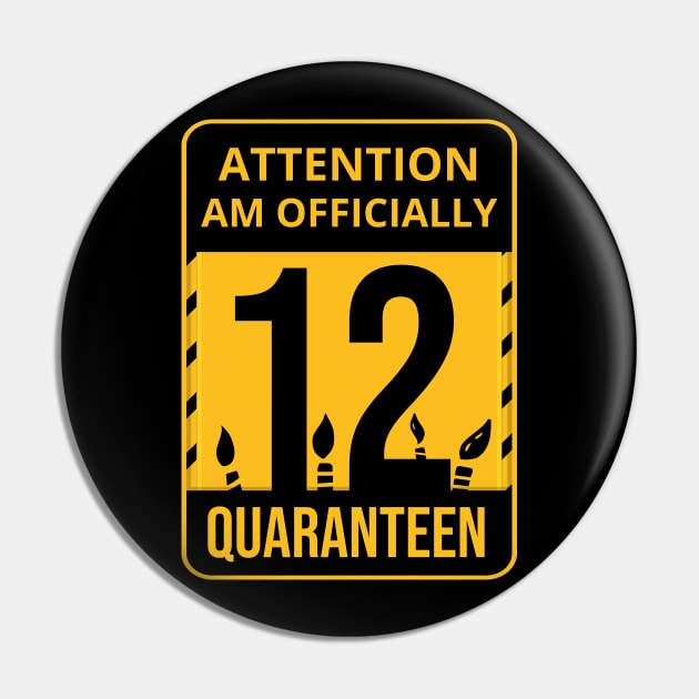 12th Birthday Officially a Quaranteen 12 Years Old Pin by heidiki.png