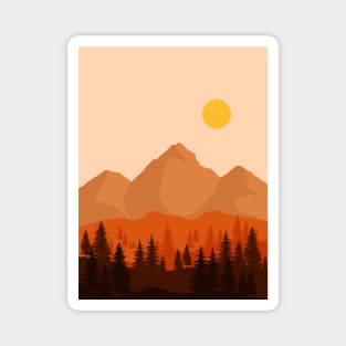 Sunset Mountains Magnet