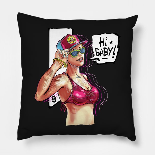 Sarah X Mills on The Beach Pillow by Habuza