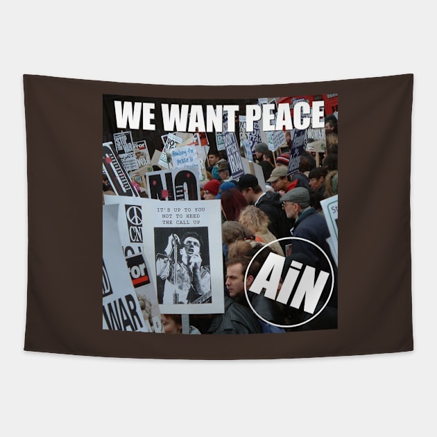 We Want Peace Adventures in Noise Single Artwork Tapestry by AdventuresNoise