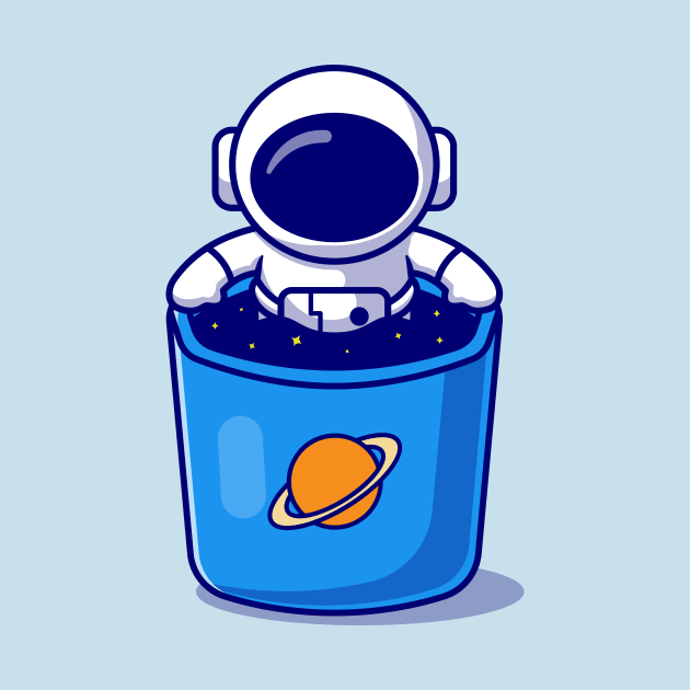 Cute Astronaut In Space Mug Cartoon by Catalyst Labs