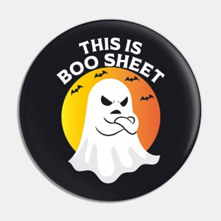 This Is Boo Sheet Ghost Retro Halloween Costume Pin