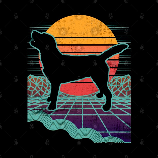 Labrador Retro Vintage 80s Vaporwave Black Lab by mohazain