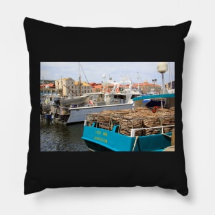 Cray Pots on a fishing boat in Hobart, Tasmania, Australia Pillow