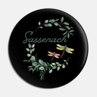 Sassenach Dragonfly Floral Wreath Pin