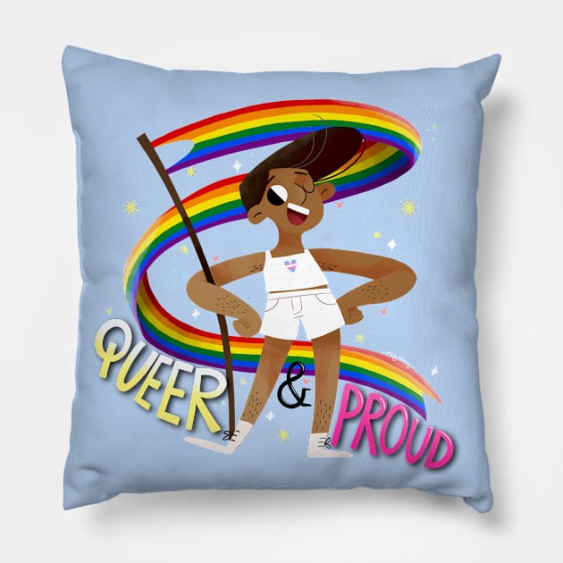 Queer & Proud - Trans Heart Pillow by Gummy Illustrations