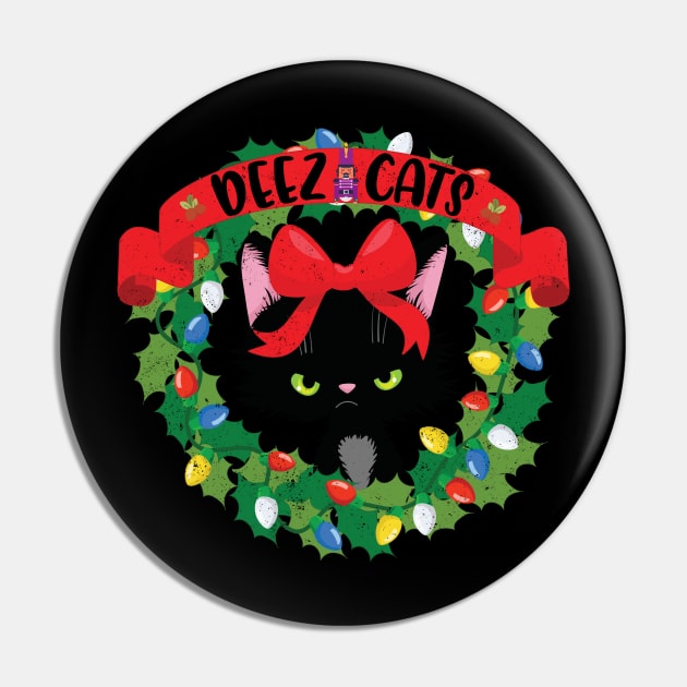 Deez Cats Nuts Nutcracker Christmas Funny Grumpy Kitty Pin by alcoshirts