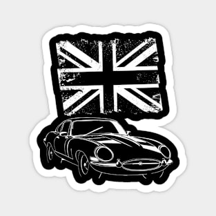 Jaguar E-Type - british flag Magnet