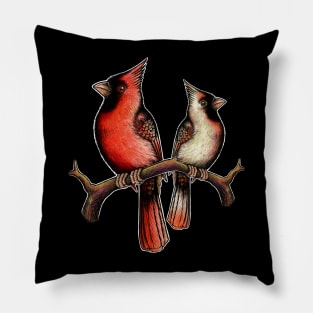 Red Cardinal bird male female Pillow