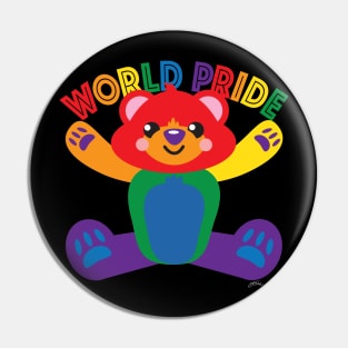 World Pride Flag Bear Pin