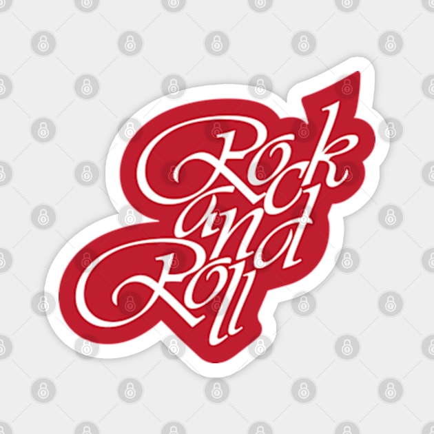 Rock And Roll Text Magnet by TeeFusion-Hub