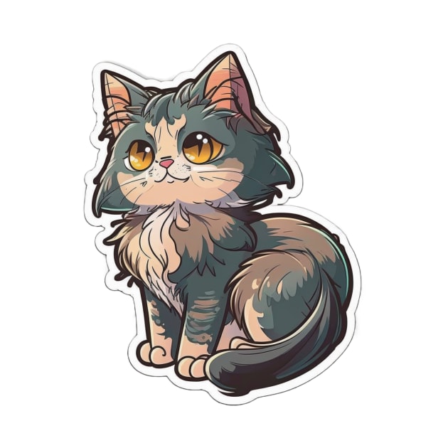 Majestic Maine Coon Cat Sticker by cptpuggles