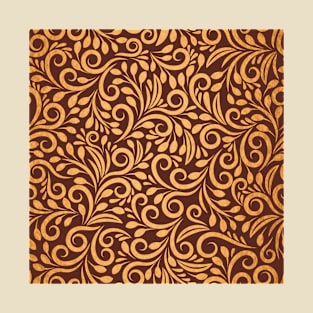 Luxurious gold and brown intricate pattern, perfect for autumn T-Shirt