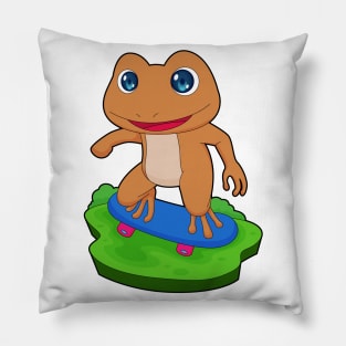 Frog Skater Skateboard Sports Pillow