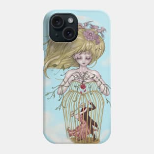 Lucy In The Sky And Two Lover Birds Phone Case