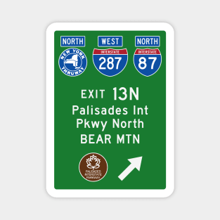 New York Thruway Northbound Exit 13N: Palisades Parkway Bear Mountain Magnet