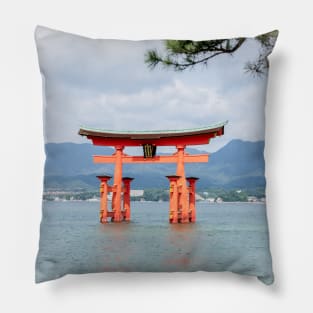 View of Itsukushima Torii gate from the island Pillow